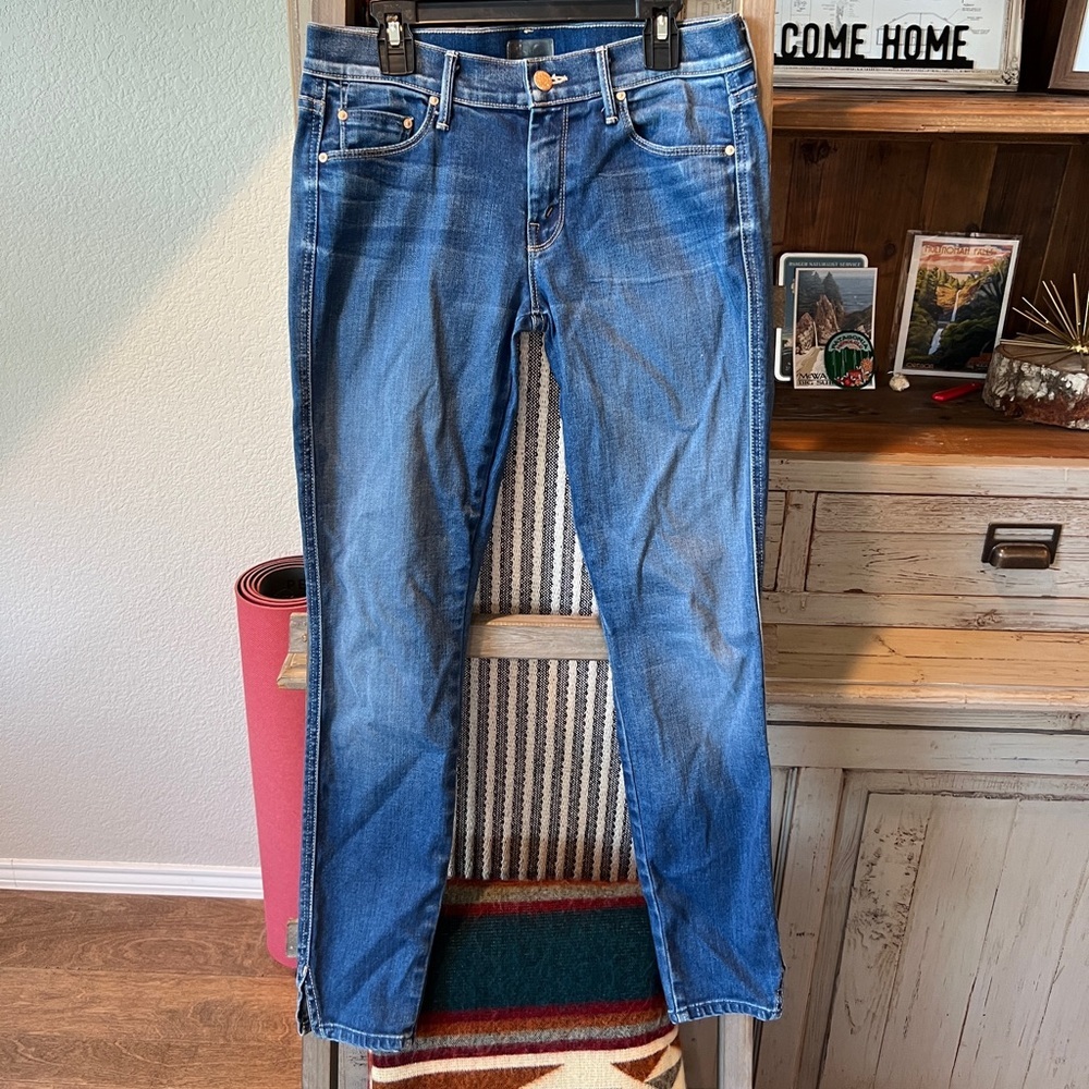 MOTHER women’s The Vamp Jean in spiked heels to tractor wheels size 26